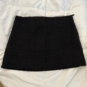 Elegant Black Tweed Skirt
